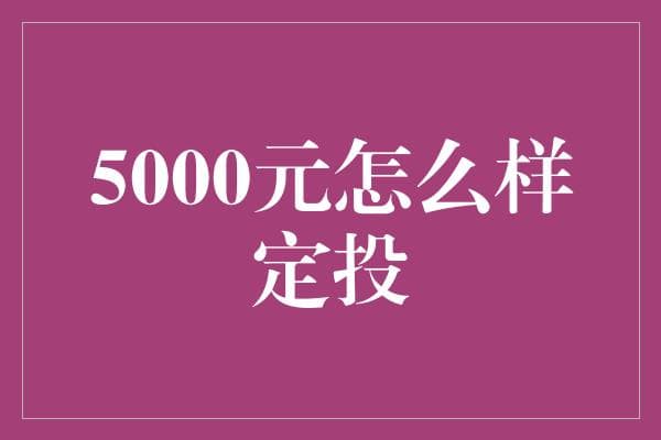 5000元如何进行有效的定投策略：构建稳健的长期投资组合