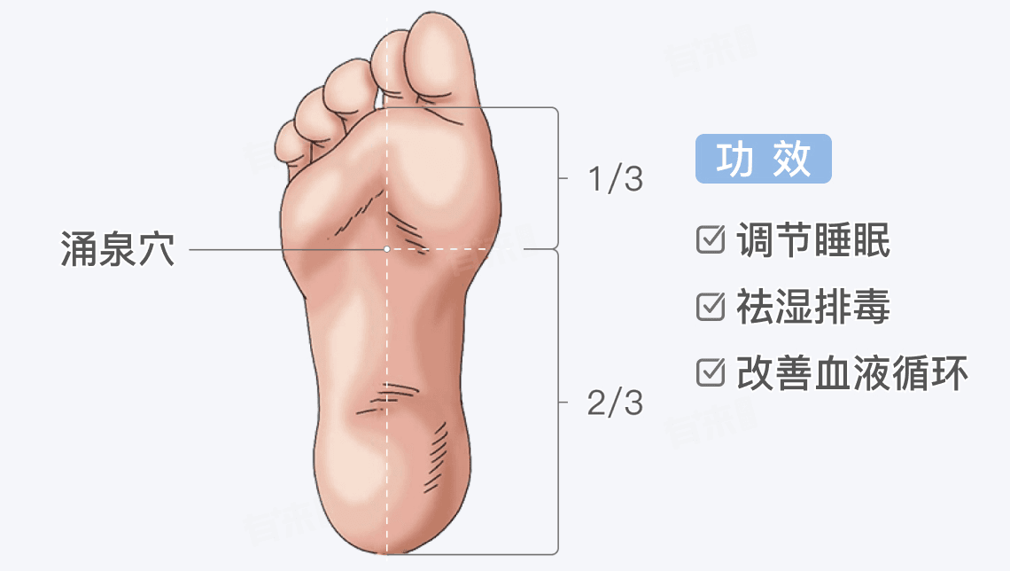 足底涌泉贴足贴位置