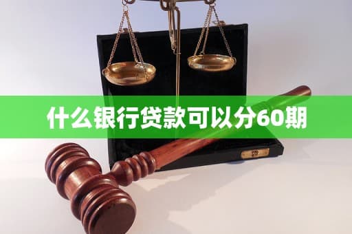 什么银行贷款可以分60期
