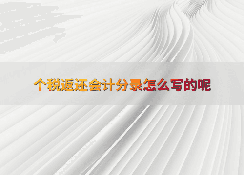 个税返还会计分录怎么写的呢
