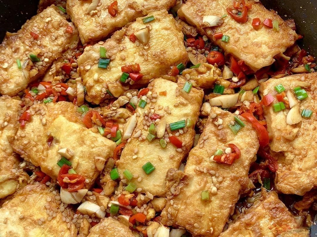 香煎豆腐——减脂期的美味佳肴