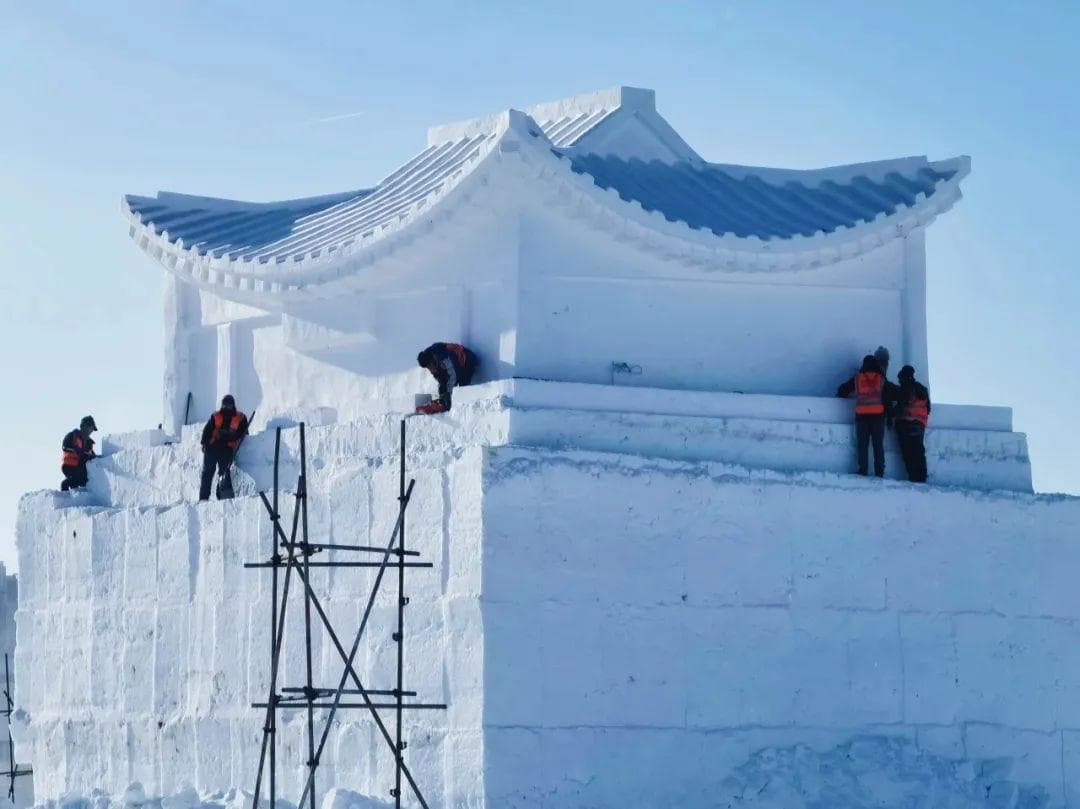 吉林冰雪乌拉城将开：20万平米冰雕重现1898古城