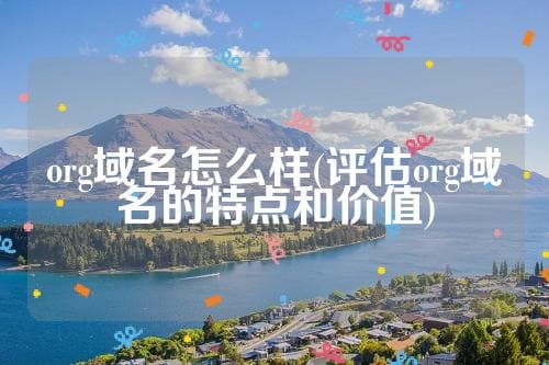 org域名的特点和价值：为什么选择.org域名？