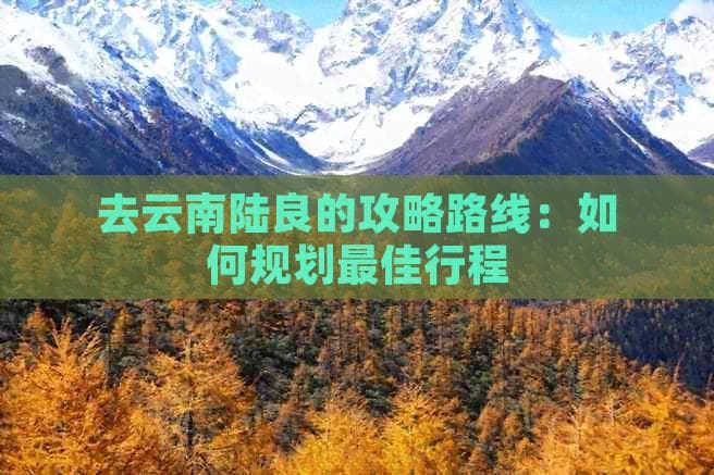 去云南陆良的攻略路线：如何规划更佳行程