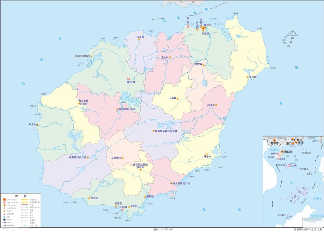 海南省各市地图