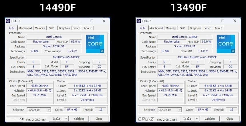 i5-14490F和i5-13490F哪个好？性能对比分析
