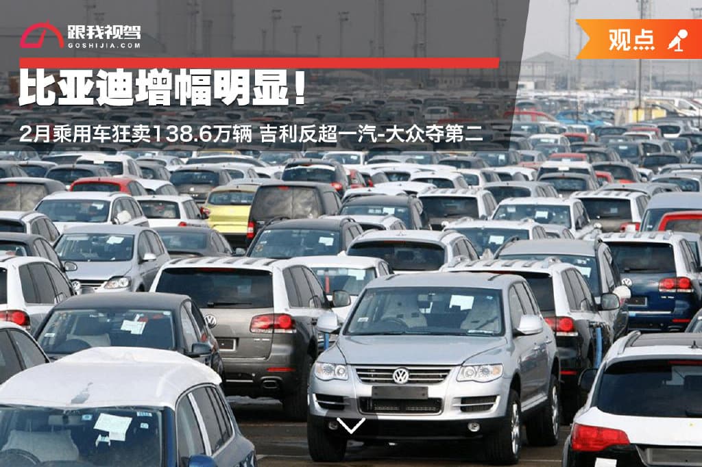 比亚迪增幅明显！2月乘用车狂卖138.6万辆 吉利反超一汽-大众
