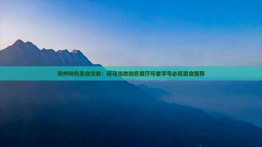 朔州特色美食攻略：探寻当地知名餐厅与老字号必吃美食推荐
