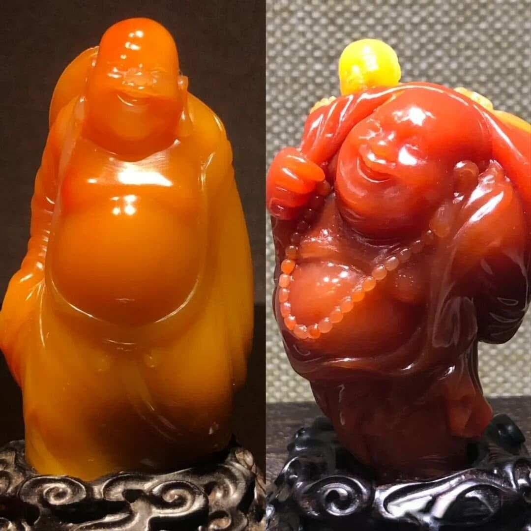 神采夺目——寿山芙蓉观音弥勒佛