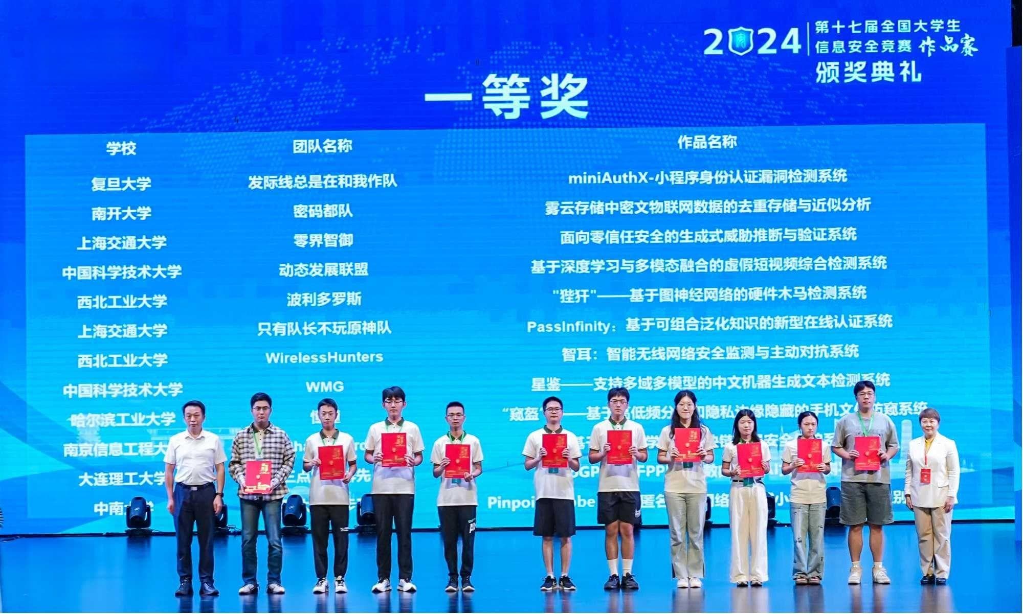 大连理工大学在第十七届全国大学生信息安全竞赛中斩获佳绩