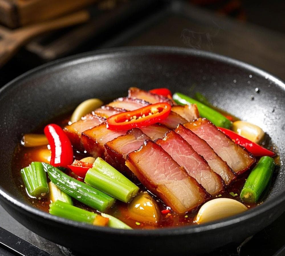 经典名肴——蒜苗炒腊肉