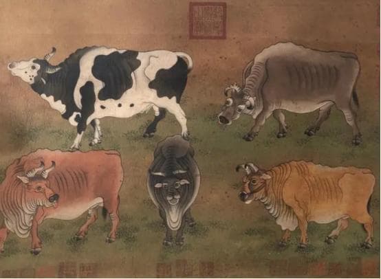 追溯纸本中国画艺术：唐朝韩滉的《五牛图》赏析