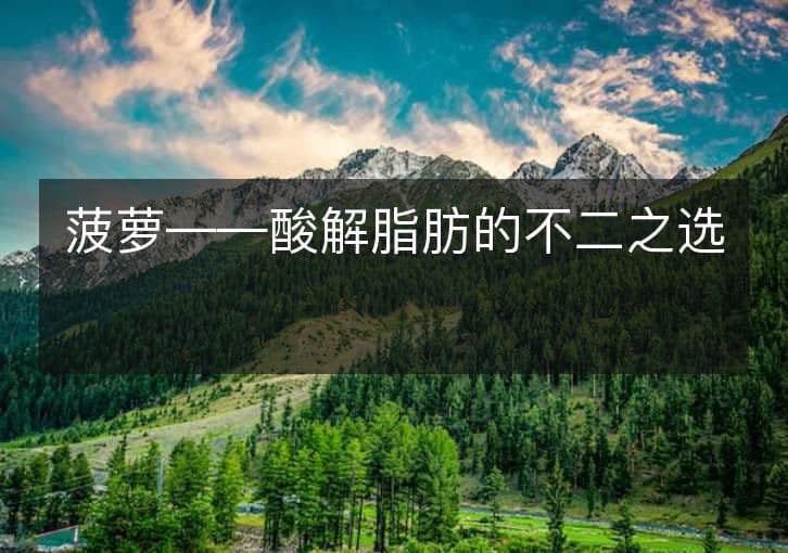 菠萝——酸解脂肪的不二之选