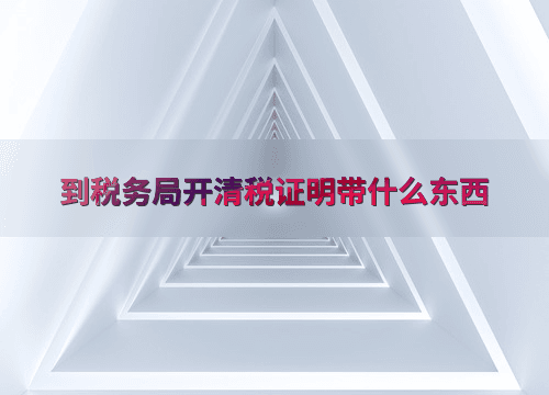 到税务局开清税证明带什么东西