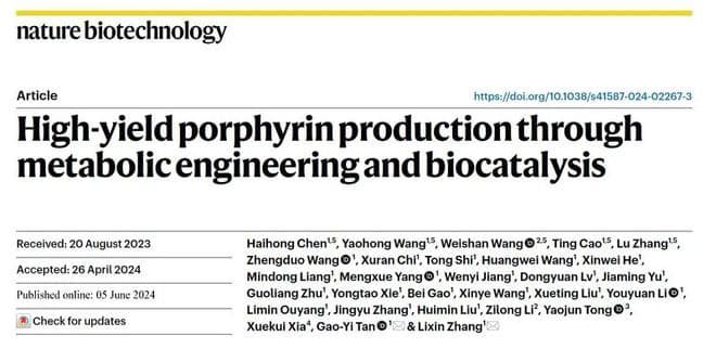华东理工大学张立新/谭高翼团队血红素及卟啉化合物高效生物制造的突破性进展