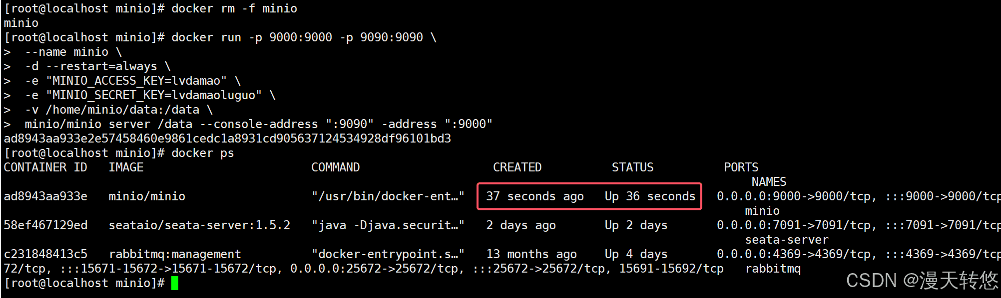 MinIO在 Docker中修改登录账号和密码