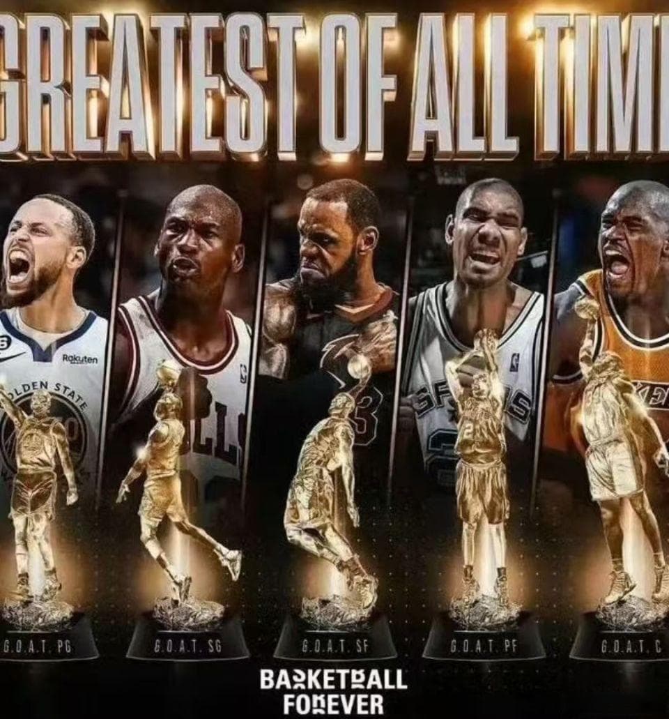 美媒评NBA历史最佳阵容：现役二人上榜，杜兰特无缘