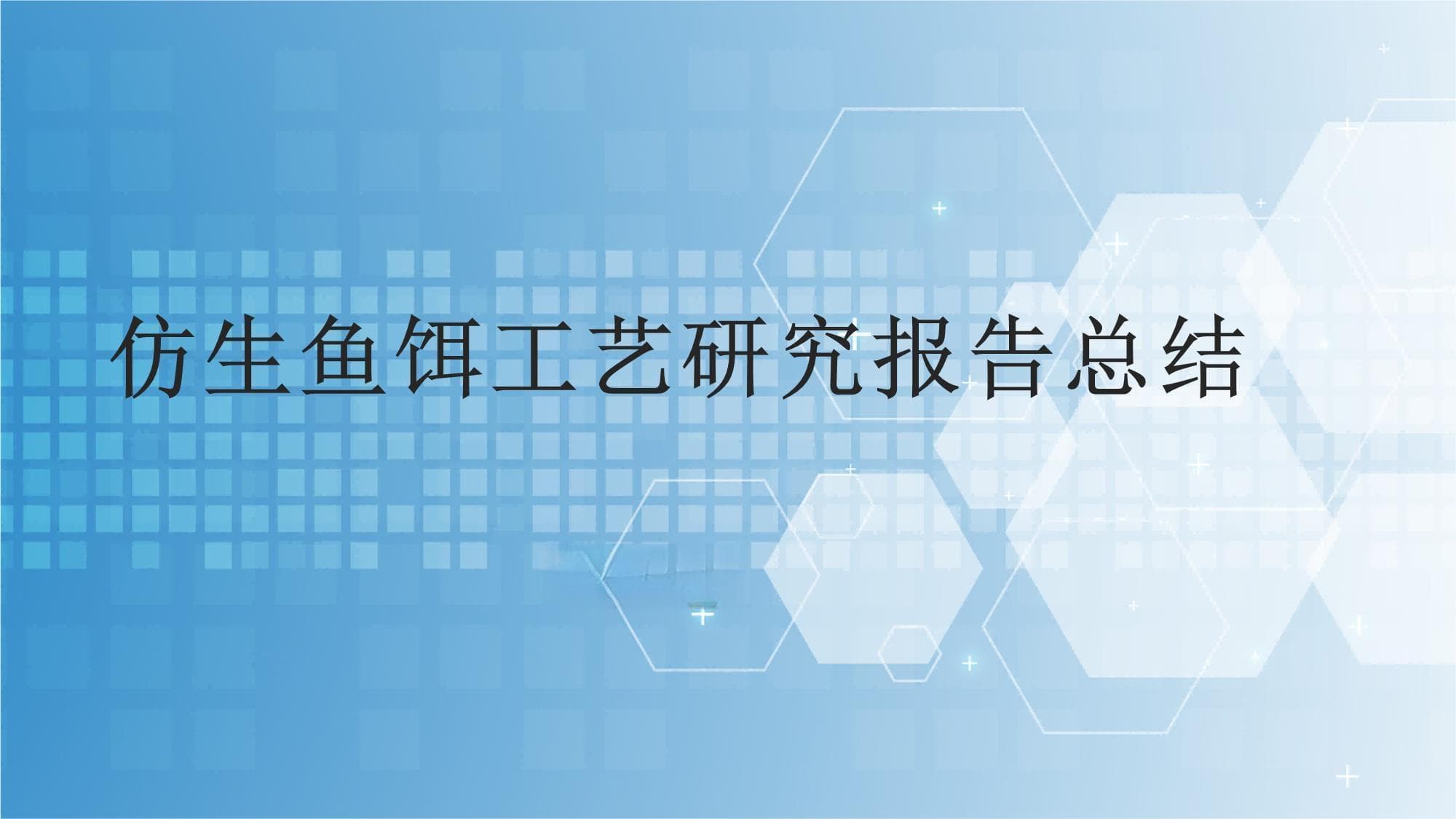 仿生鱼饵工艺研究报告总结