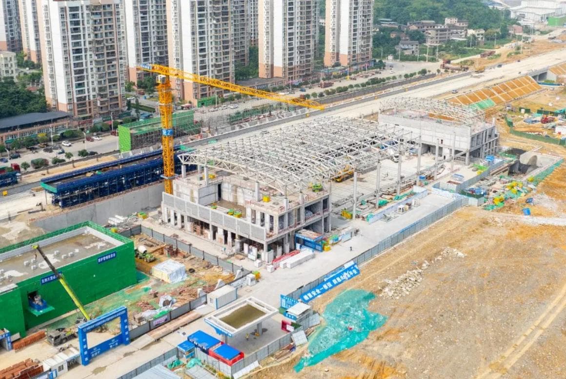 渝湘高铁南川北站建设进程过半，行业首创新技术亮相施工现场