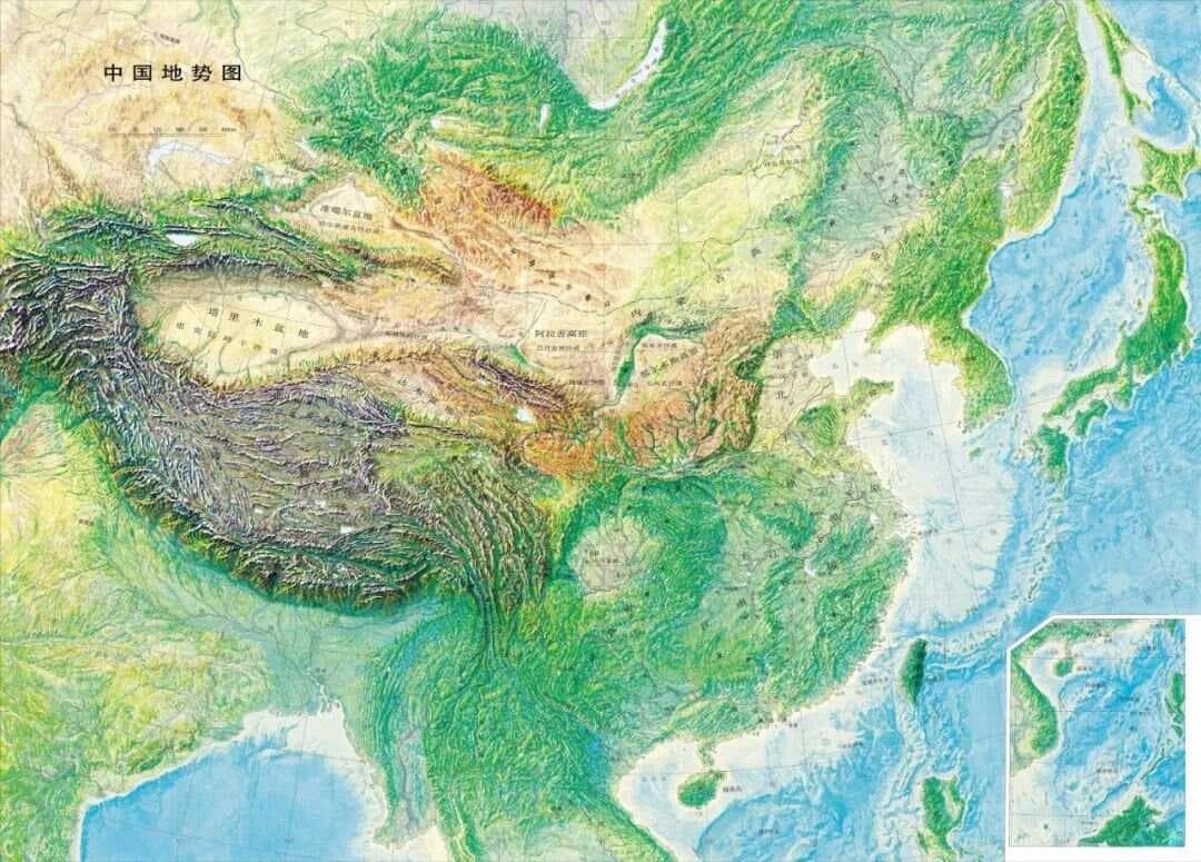 中国的地形地势（附各省高清立体地势图）
