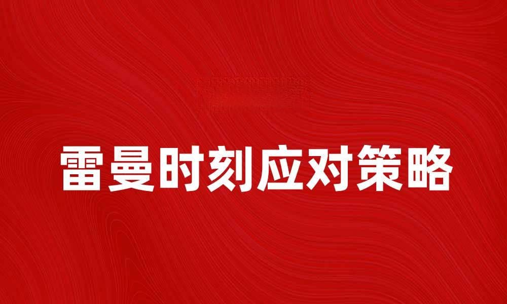 雷曼时刻：如何应对金融危机带来的挑战与机遇
