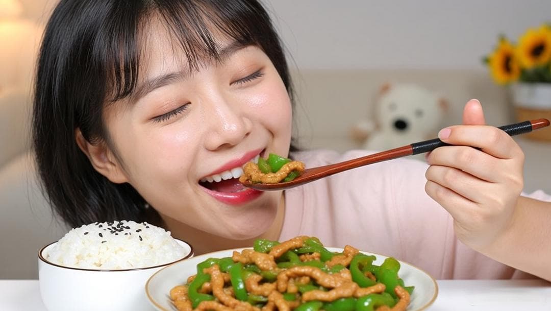 下班就能吃，10分钟搞定的青椒肉丝盖饭，秘诀在这呢！