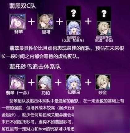 崩坏星穹铁道翡翠0命和1命对比解析