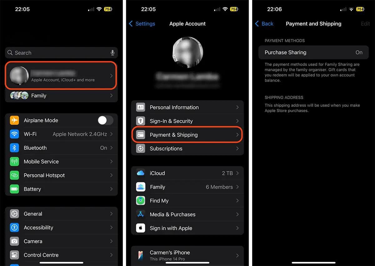 家庭成员如何将自己的付款方式添加到 iCloud（家庭共享）