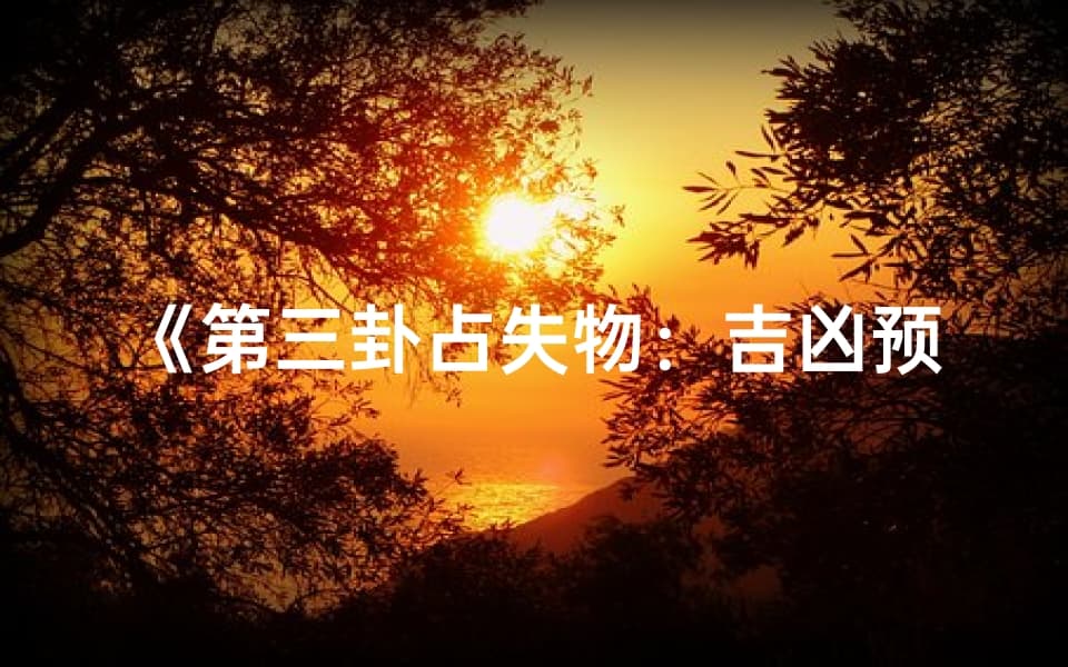 易经第三卦损：占卜失物的智慧与应用