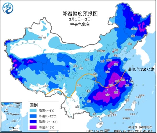 明起寒潮携雨雪降温雷电来袭 这些地方暴跌20℃