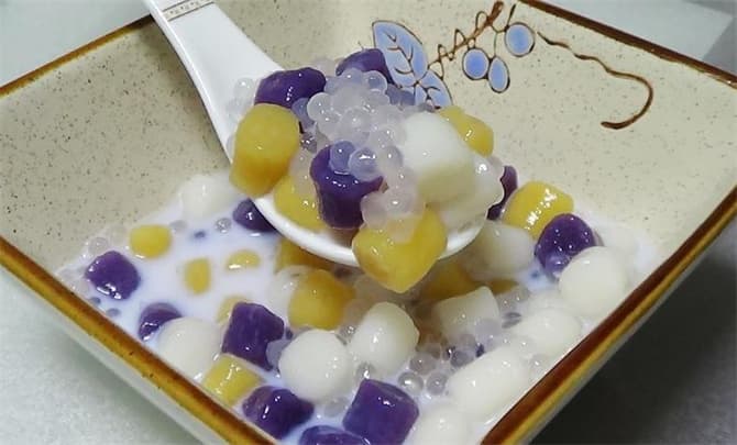 在家就能做的三色芋圆，Q弹爽滑，简单又美味