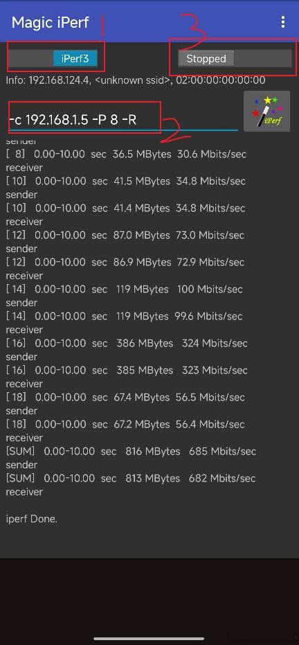 如何使用iperf3测试手机到路由器的内网带宽