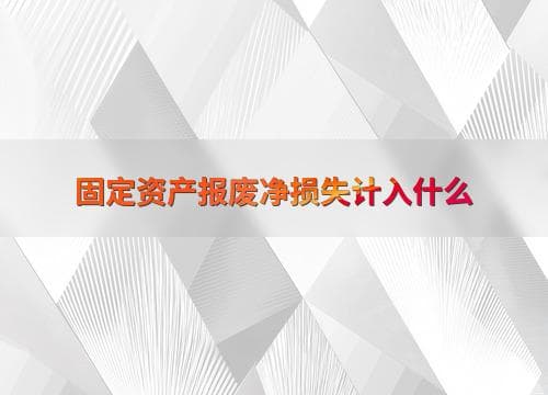 固定资产报废净损失计入什么