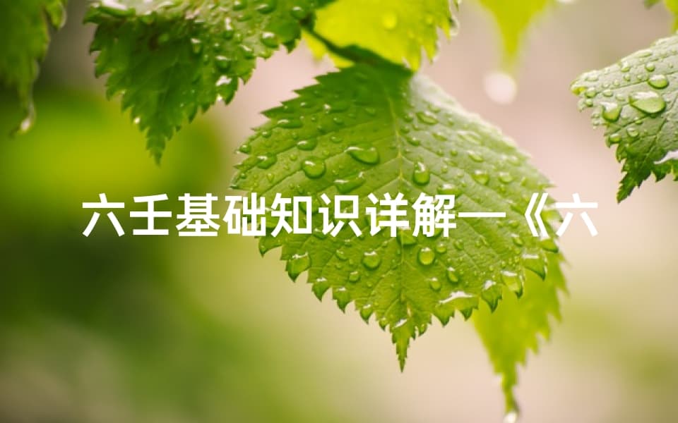六壬基础知识详解—《六壬吉凶方位表详解：图解风水布局秘籍》
