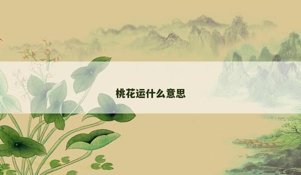 桃花运：从传统文化到现代生活的浪漫诠释