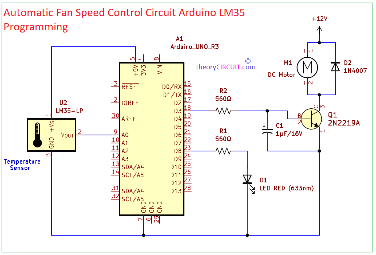 利用Arduino的自动风扇速度控制电路设计