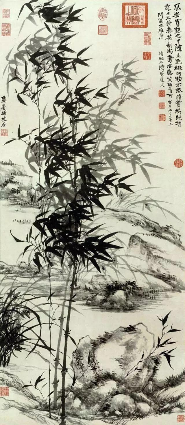 石涛笔下的竹石图：笔墨间的生命律动与情感寄托
