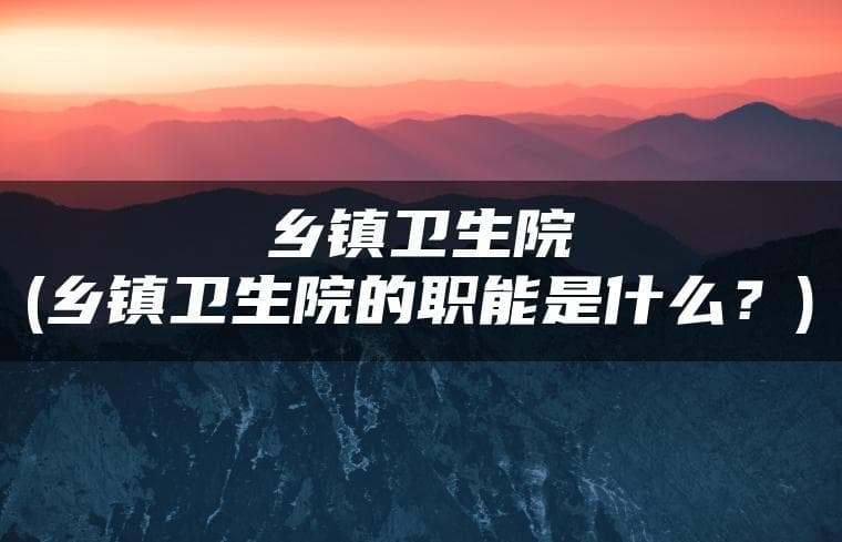 乡镇卫生院的主要职能是什么？
