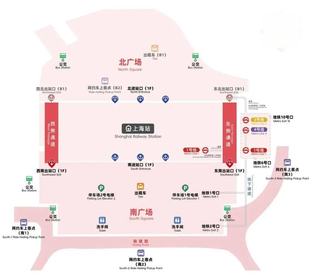 上海站出站指南来了！如何“精准定位”各类交通方式？