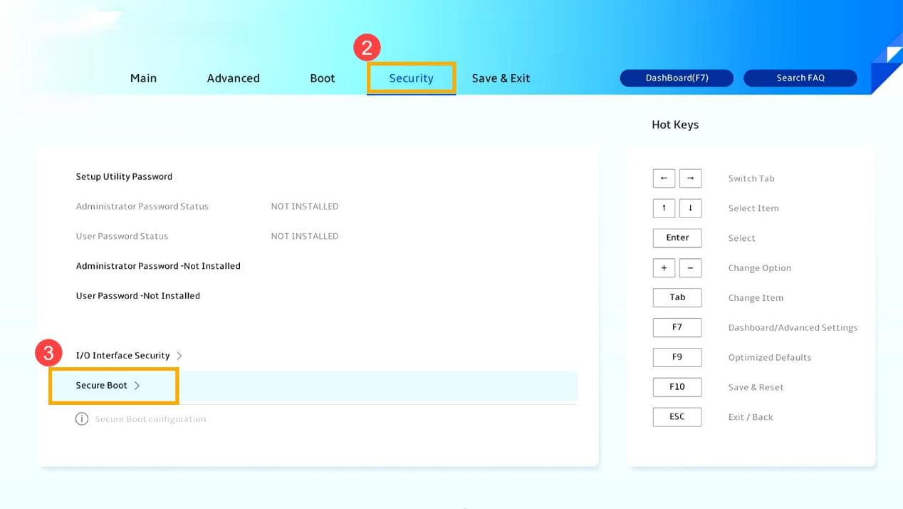 如何开启/关闭BIOS安全启动 (Secure Boot)?