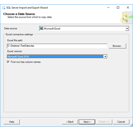 连接到 Excel 数据源（SQL Server 导入和导出向导）