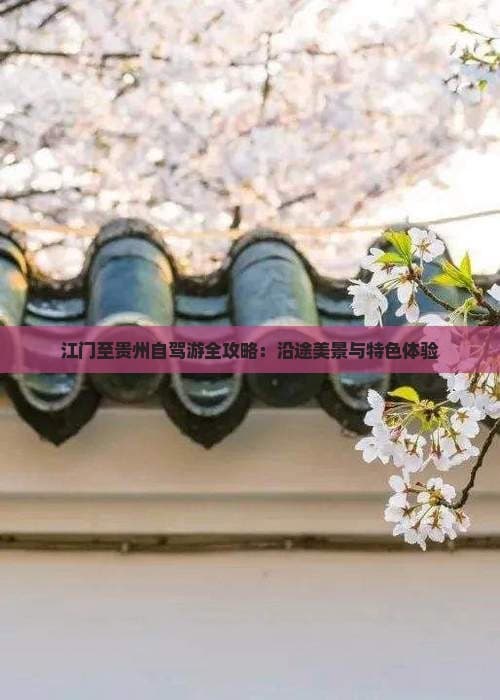 江门至贵州自驾游全攻略：沿途美景与特色体验