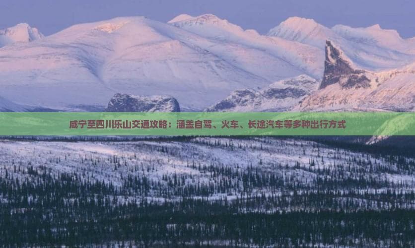 咸宁至四川乐山交通攻略：涵盖自驾、火车、长途汽车等多种出行方式