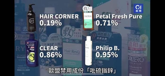 25款去屑洗发水测试结果：5款含欧盟禁用物质，曼秀雷敦、清扬被“点名”